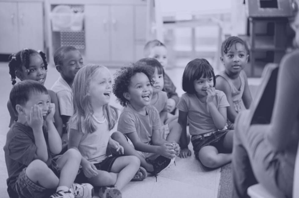 preschool children laughing